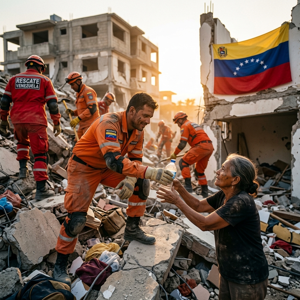 Un momento de solidaridad entre venezolanos